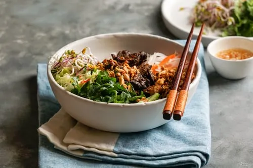 Southern Vietnamese Beef Noodle Salad (Bún bò nam bộ)