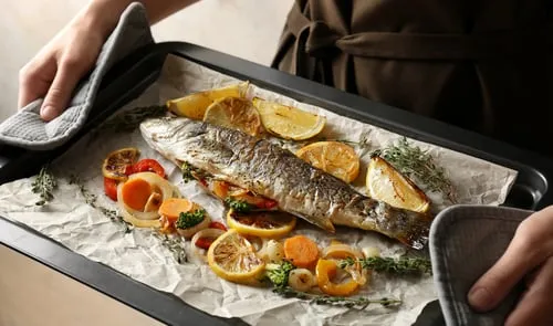 Baked corvina sea bass (Corvina al horno)