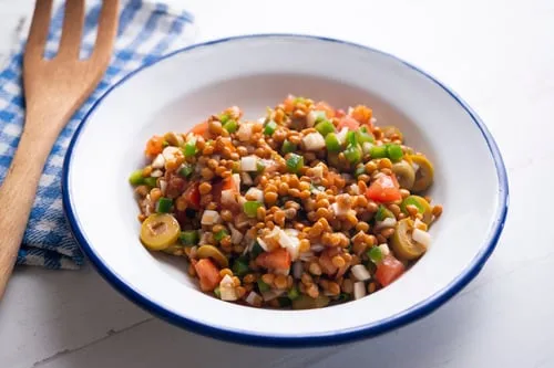 Lentejas en ensalada