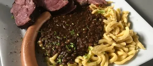 Linsen mit Spätzle