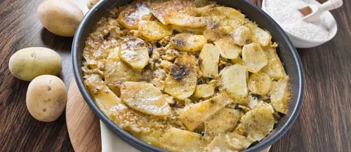 Tiella di riso, patate e cozze