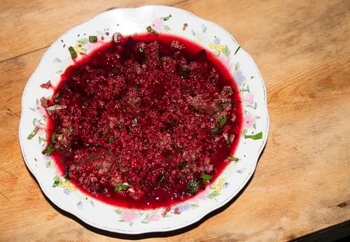Raw Duck Blood Pudding (Tiet canh vit)